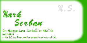 mark serban business card